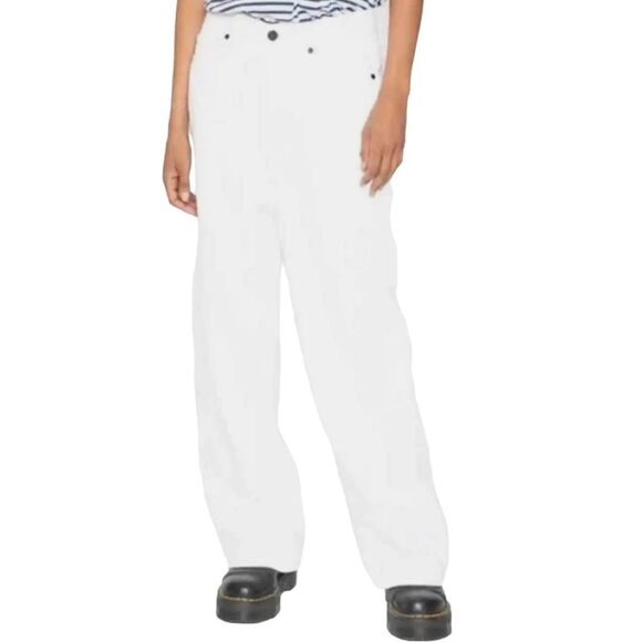 Sandrine Rose x Free People Wide Leg Curve Denim Jeans - Dust White - Size 30 - Picture 4 of 10